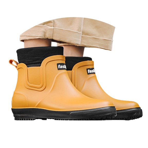 Daolelai Unisex Short-Barreled, Thickened, Non-Slip, Wear-Resistant Work and Outdoor Camping Rain Boots (With Cotton)