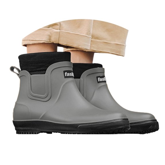 Daolelai Unisex Short-Barreled, Thickened, Non-Slip, Wear-Resistant Work and Outdoor Camping Rain Boots (With Cotton)