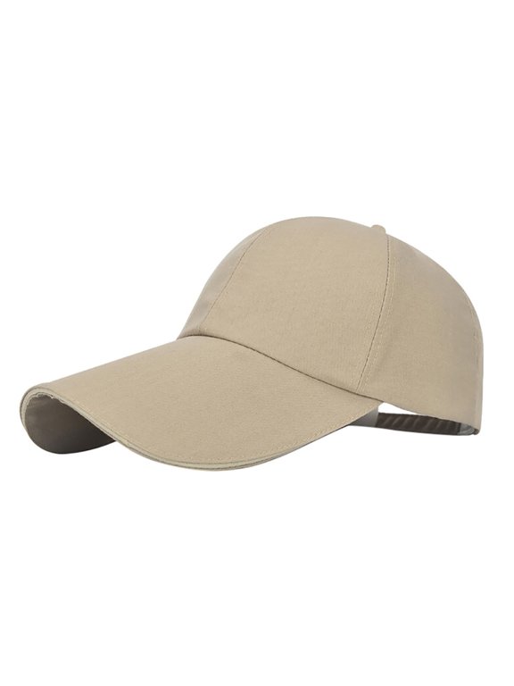 Unisex Solid Color Large Brim Extended Baseball Cap