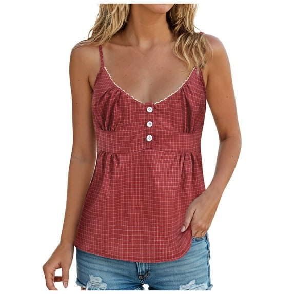 Daolelai Vintage Three-Button Camisole Lace Collar Sweet Outerwear Top for Women Summer