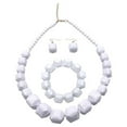 thumbnail image 1 of Daolelai White Beaded Acrylic Necklace Set, 1 of 8