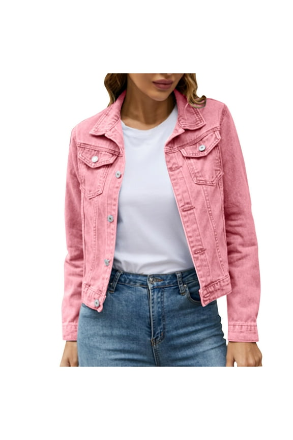 Women's Casual Loose Lapel Fashion Denim Jacket Coat