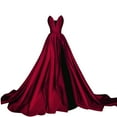 thumbnail image 1 of Daolelai Women's Deep V Slit Long Wedding Dress, 1 of 4