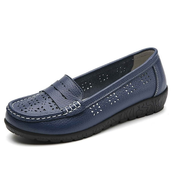 Daolelai Women's Fashion Leather Mom Shoes Toe Shoes Solid Color Comfortable Non- Casual Shoes