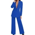 thumbnail image 1 of Daolelai Women's Fashion Long Sleeve Suit Solid Color Suit Trousers Two-Piece Set, 1 of 8