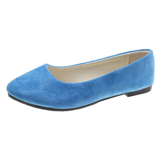 Daolelai Women's Fashion Solid Color Suede Casual Shoes Slip On Comfortable Shoes