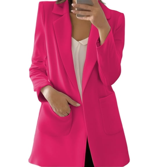 Daolelai Women's Long-Sleeved Solid Color Suit Jacket