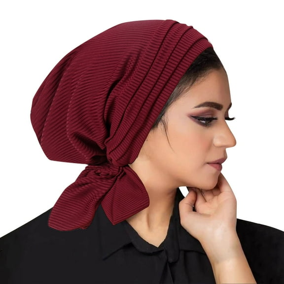 Daolelai Women's Middle Eastern Head Cover Fashion Elastic Headscarf Malay Indonesian Headscarf