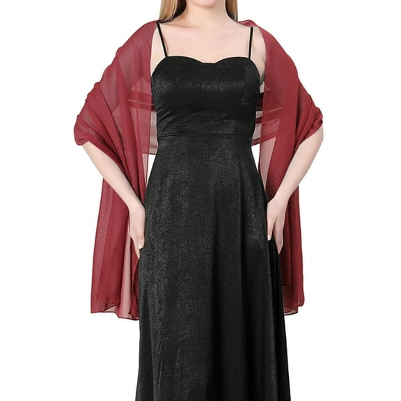 Daolelai Women's Pure Color Chiffon Evening Shawl Bride Bridesmaid Wedding Dress Cheongsam Party Shawl Scarf Dual Use