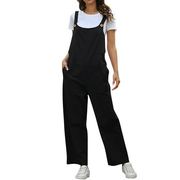 Daolelai Women's Retro Casual Long Overalls