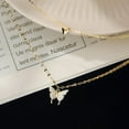 thumbnail image 1 of Daolelai Women's Silver Butterfly Tassel Necklace Double Pendant Clavicle Chain, 1 of 5