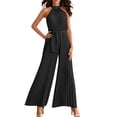 thumbnail image 1 of Daolelai Women's Solid Color Halter Sleeveless Pleated Jumpsuit, 1 of 6