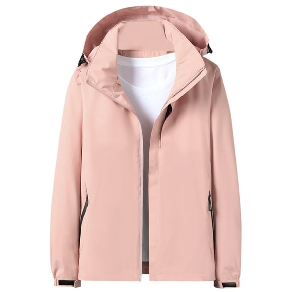 Daolelai Women's Solid Color Outdoor Single-Layer Jacket, Windproof, Water-Proof and Breathable Sports Running Windbreaker