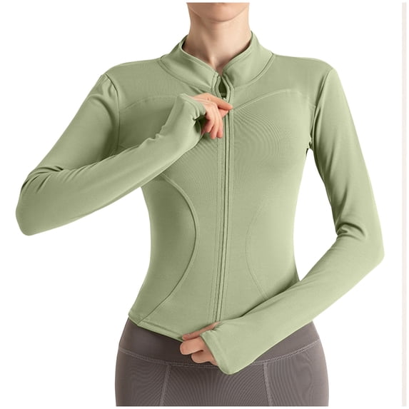 Daolelai Women's Sports Fitness Stand Collar Casual Running Quick Dry Tight Yoga Top Jacket