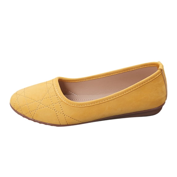 Daolelai Women's Stylish Leather Solid Color Wedge Heel Casual Shoes Elegant and Comfortable Shoes
