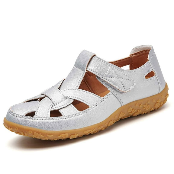 Daolelai Women's Summer Fashion Beach Sandals Hollow Flat Solid Color Sandals