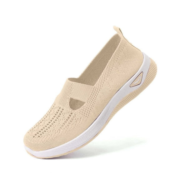 Daolelai Women's Summer Fashion Mesh Breathable Casual Shoes Round Toe Non-Slip Slip-On Casual Sports Shoes