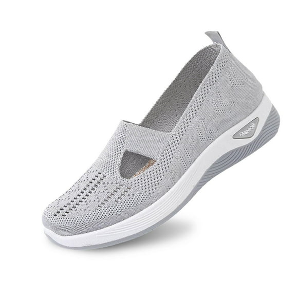Daolelai Women's Summer Fashion Mesh Breathable Casual Shoes Round Toe Non-Slip Slip-On Casual Sports Shoes