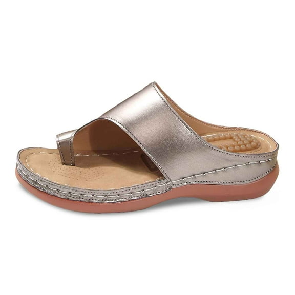 Daolelai Women's Summer Fashion Solid Color Clip-Toe Massage Insole Beach Sandals Casual Slippers