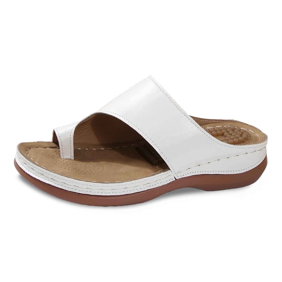 Daolelai Women's Summer Fashion Solid Color Clip-Toe Massage Insole Beach Sandals Casual Slippers