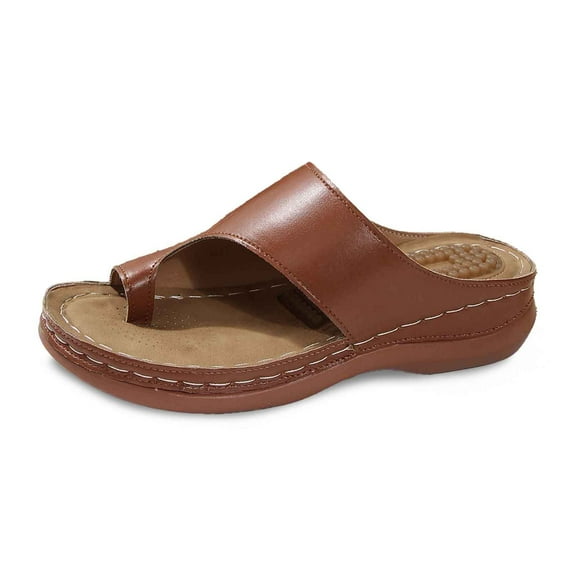 Daolelai Women's Summer Fashion Solid Color Clip-Toe Massage Insole Beach Sandals Casual Slippers