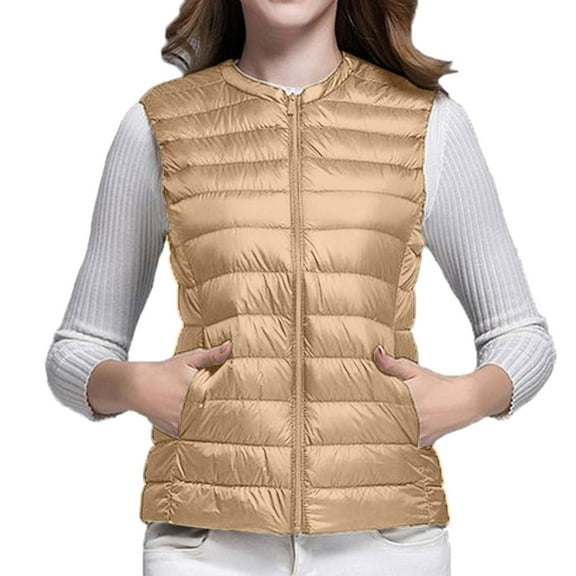 Daolelai Women's Vest Slim Fit Warm V-Neck Light Down Vest Vest Vest Inner Wear