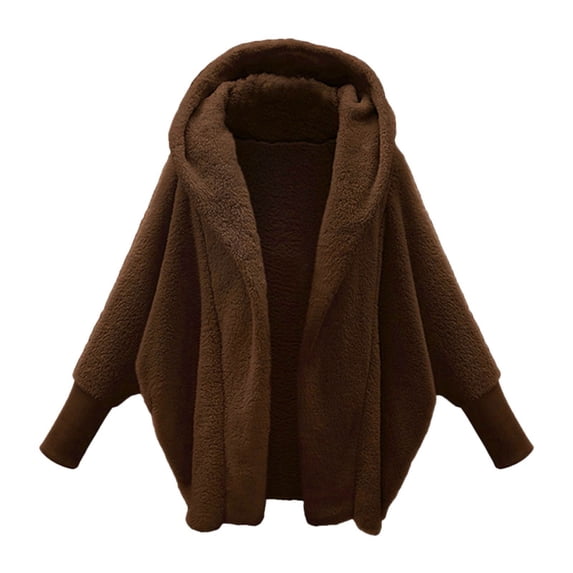 Daolelai Women's Winter Long Sleeve Hooded Warm Wool Cardigan Jacket