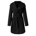 thumbnail image 1 of Daolelai Women's Woolen Coat Solid Color Tie Mid-Length Woolen Coat, 1 of 5
