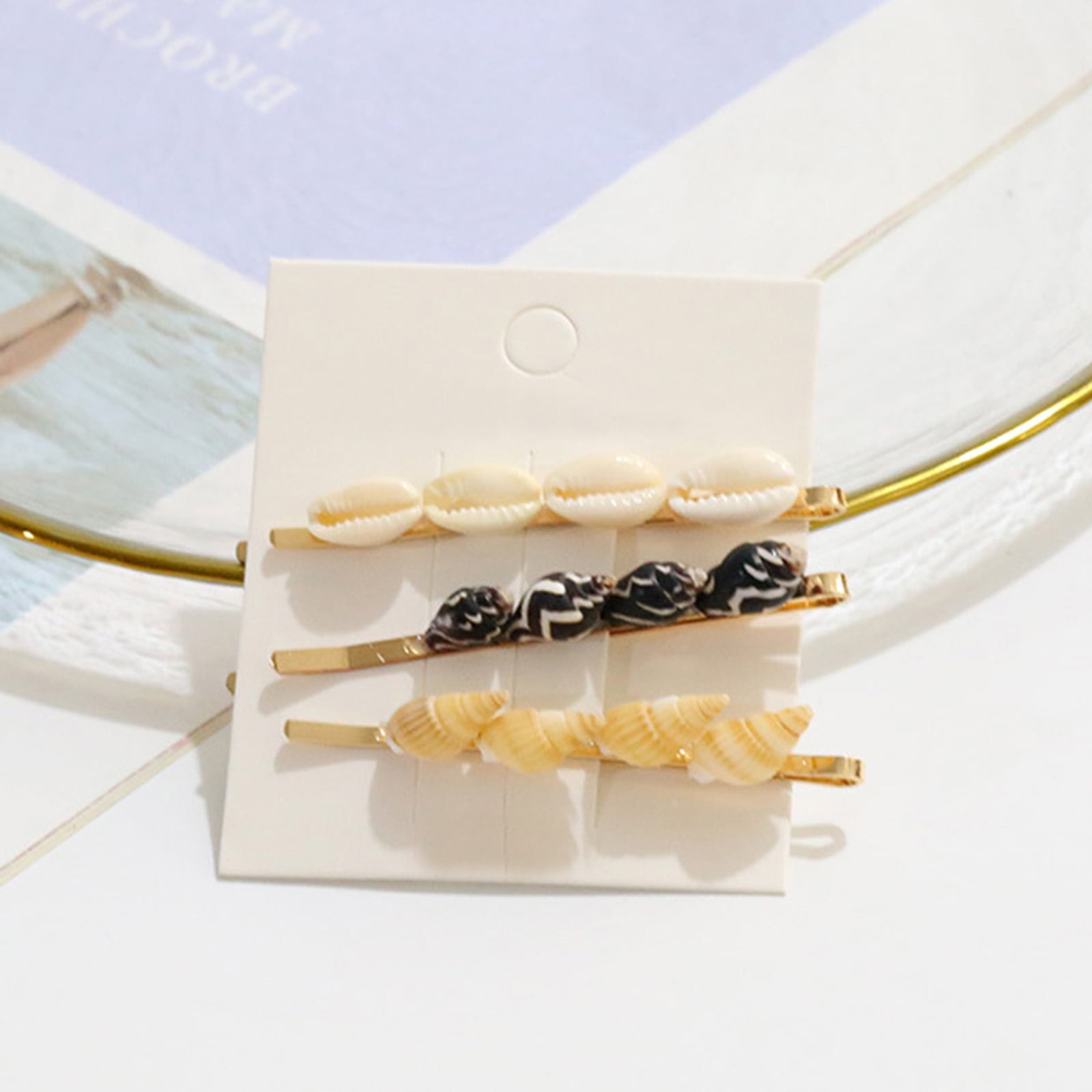 Daopwlkom Pearl Hair Clip Seashell Pearl Hairpins Side Hair Clips