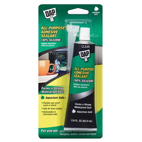 6-Pack of 2.8 oz Dap 688 Clear Silicone All-Purpose Adhesive Sealant, 100% Silicone