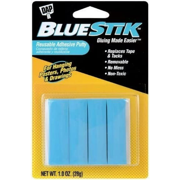 DAP Bluestik Reusable Adhesive Putty - Mounting Putty - 1 Oz Pack