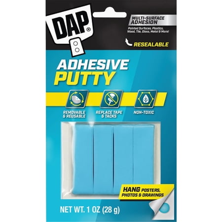 DAP Bluestik Reusable Adhesive Putty - Mounting Putty - 1 Oz Pack