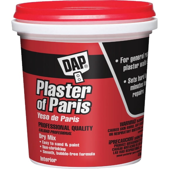 DAP Plaster Of Paris Dry Mix Plaster - Fast Setting, Interior Use - 4 lbs, White Residential Use, Standard Application