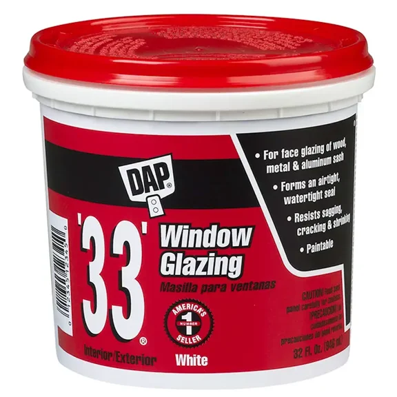 Dap 12122 33 Glazing Compound, 1-Quart, White