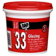 DAP 33 Glazing Compound Window Glaze Putty - Pre-Mixed Oil-Based - 1 Quart, White