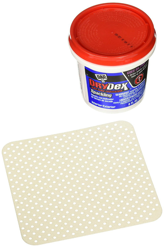 Dap 12345 Wall Repair Patch Kit with DryDex Spackling, White, Each