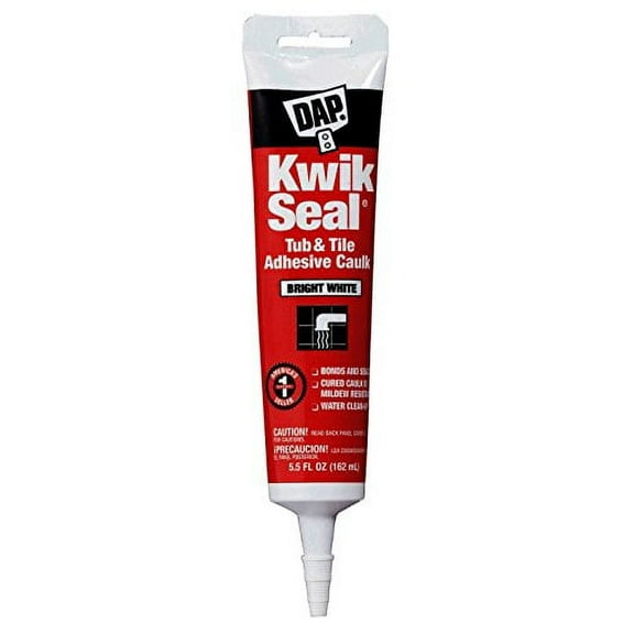 Dap 18001 Kwik Seal Caulk with 5.5-Ounce Tube, White (3 Pack)
