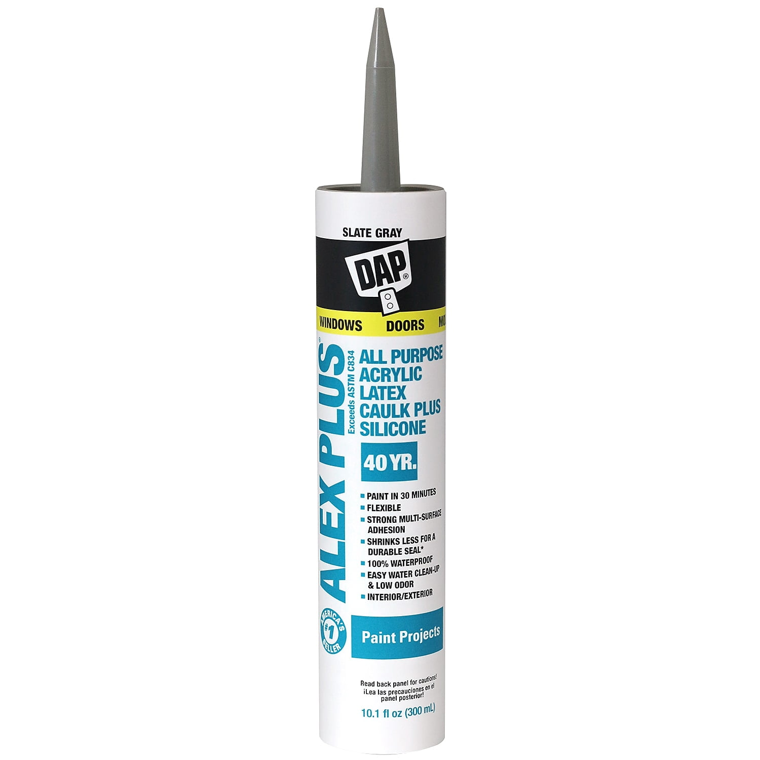 Dap 18118 11 Oz Slate Gray Alex Plus® Acrylic Latex Caulk with Silicone