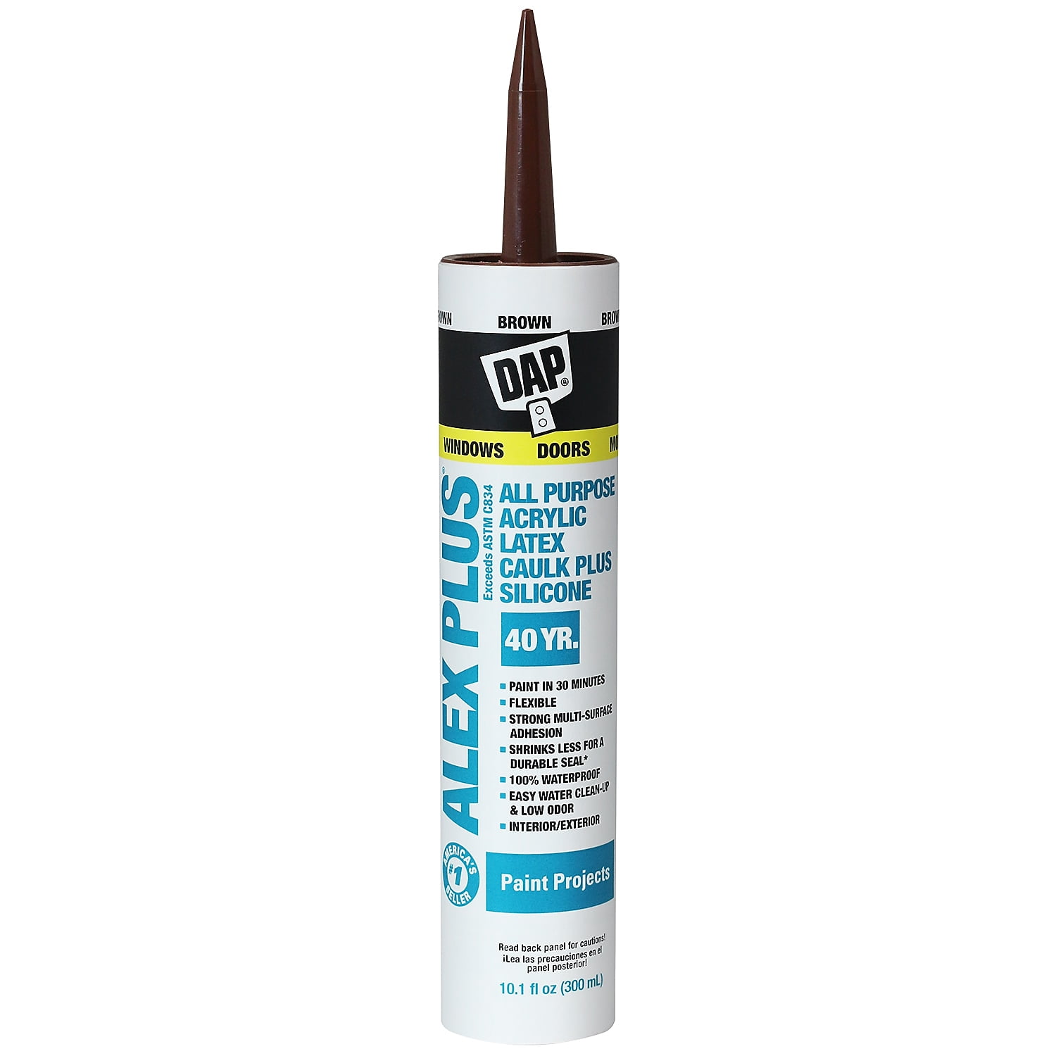 Dap 18120 11 Oz Brown Alex Plus® Acrylic Latex Caulk With Silicone