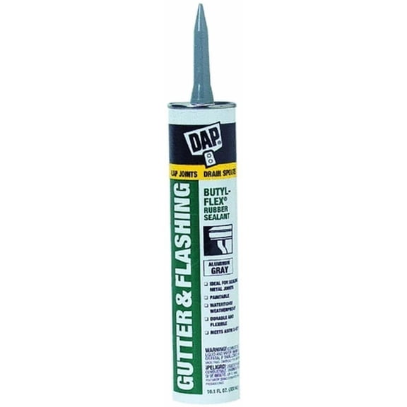 Dap 18188 12 Pack 10.1 oz. Butyl-Flex Gutter and Flashing Sealant, Aluminum Gray