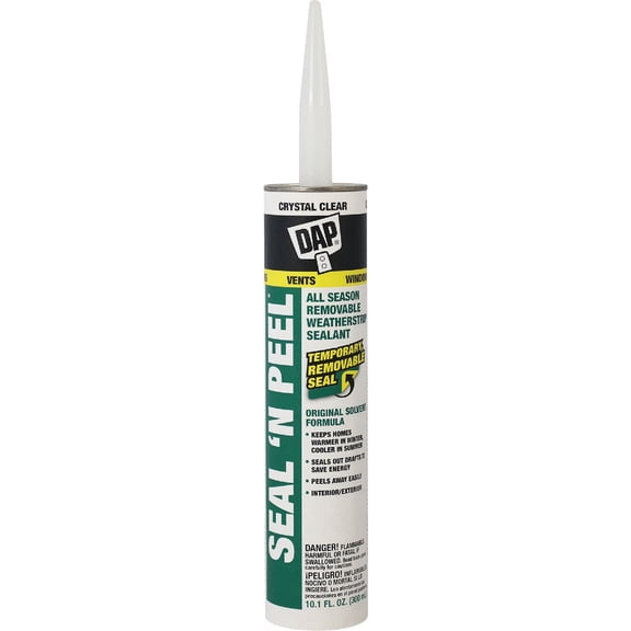 Dap 18354 Seal 'N Peel Removable Clear Caulk, 10.1-Ounce 6 Pack