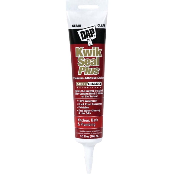 Dap 18546 5.5 Oz Kwik Seal Plus Kitchen & Bath Adhesive Caulk W/micro