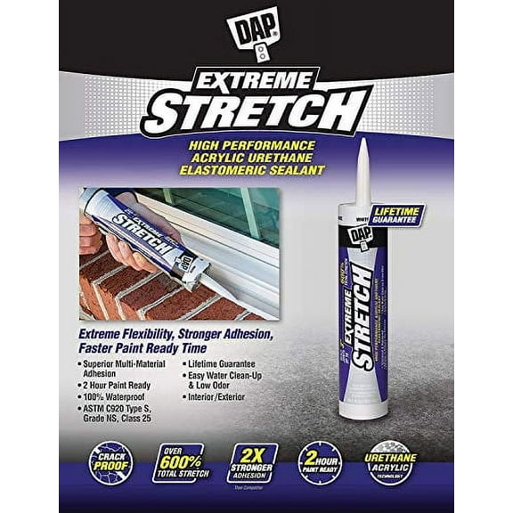 Dap 18715 12 Pack 10.1 oz. Extreme Stretch Premium Crackproof Elastomeric Sealant, White