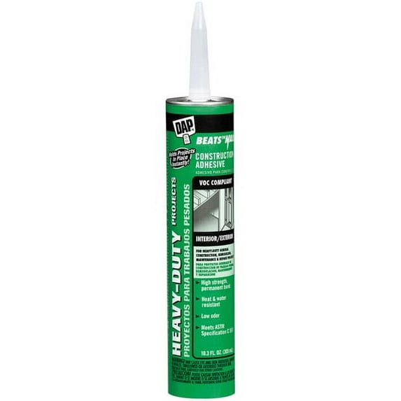 Dap 27404 10.3 oz Beats The Nail Heavy-Duty Construction Adhesive