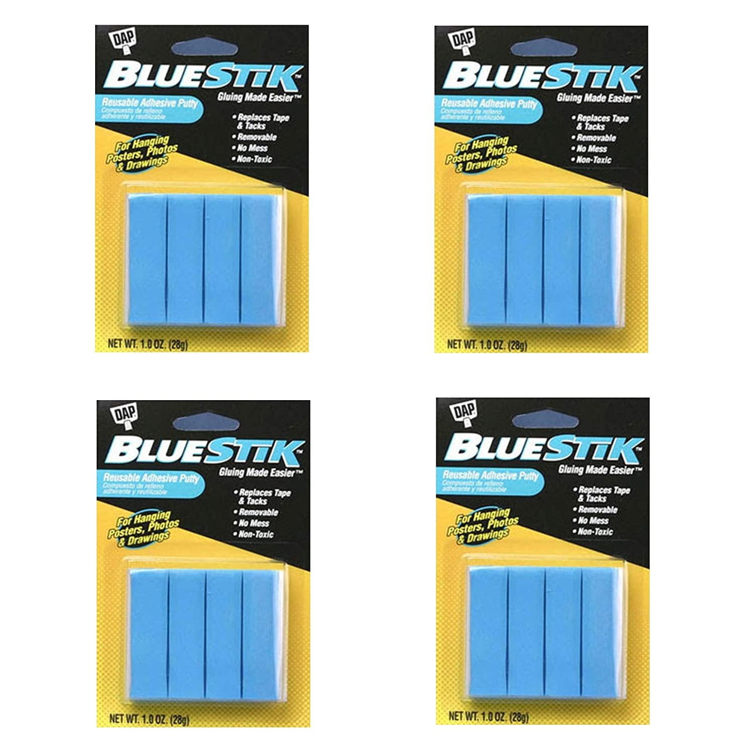 Dap Blue Stik Reusable Adhesive Putty1 Ounce, 4 Pack