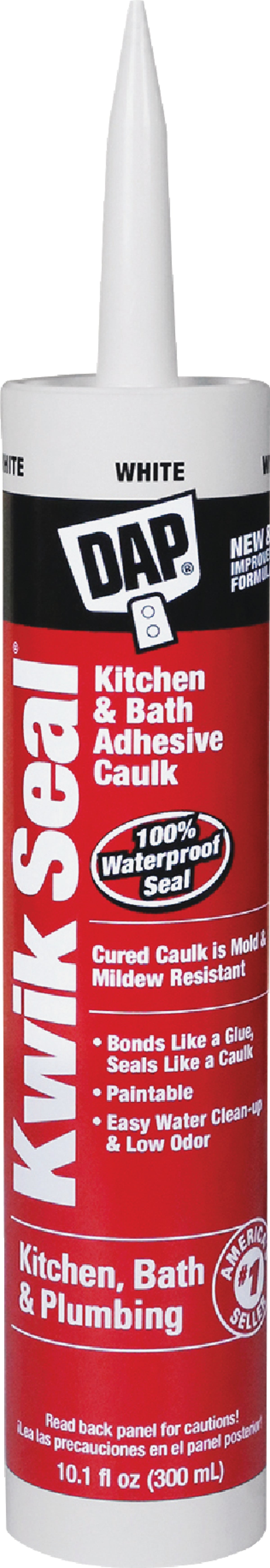 Dap Dap Kwik Seal Kitchen & Bath Adhesive Caulk 10.1 Oz., White