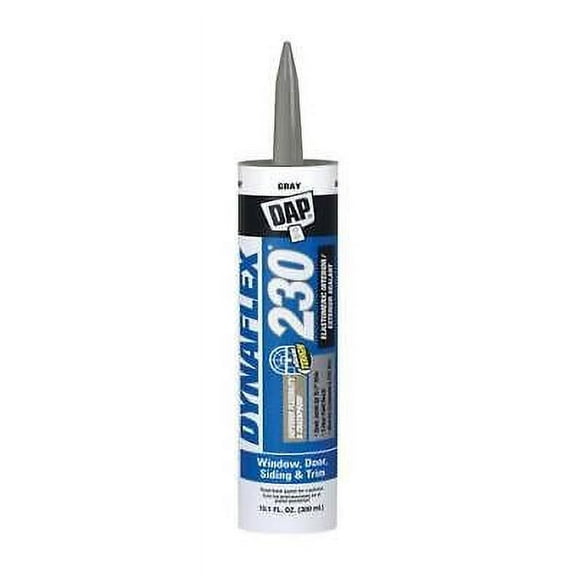 Dap Dynaflex 230 Gray Silicone Door, Trim and Window Sealant 10.1 oz. (Pack of 12)