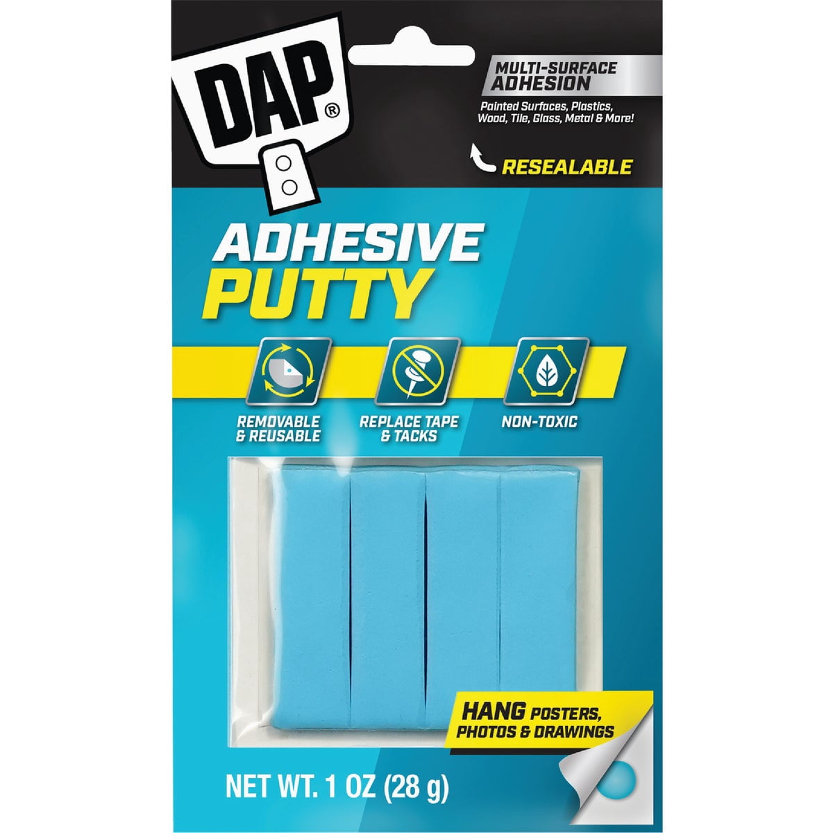DAP Bluestik Reusable Adhesive Putty - Waterproof - 48 Pack, 1 oz, Blue