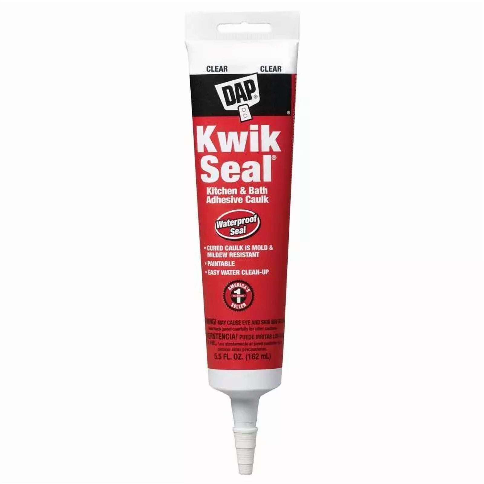 Dap Kwik Seal Clear Acrylic Latex Kitchen And Bath Adhesive Caulk 5.5 Oz