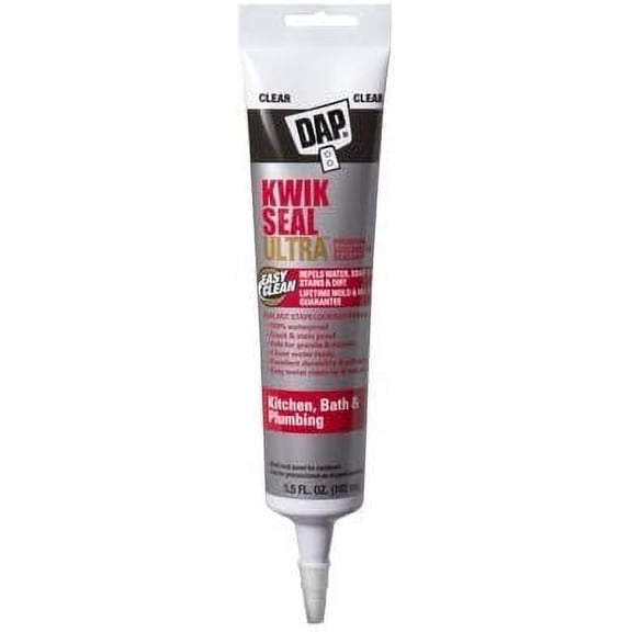 Dap Kwik Seal Ultra Clear Siliconized Acrylic Kitchen and Bath Caulk Sealant 5.5 oz.